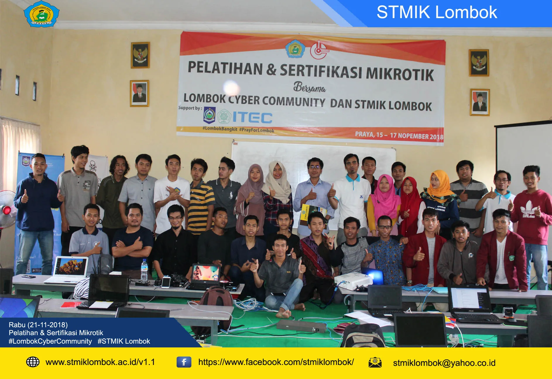 Pelatihan dan Sertifikasi Mikrotik Kerjasama Lombok Cyber Community dan STMIK Lombok