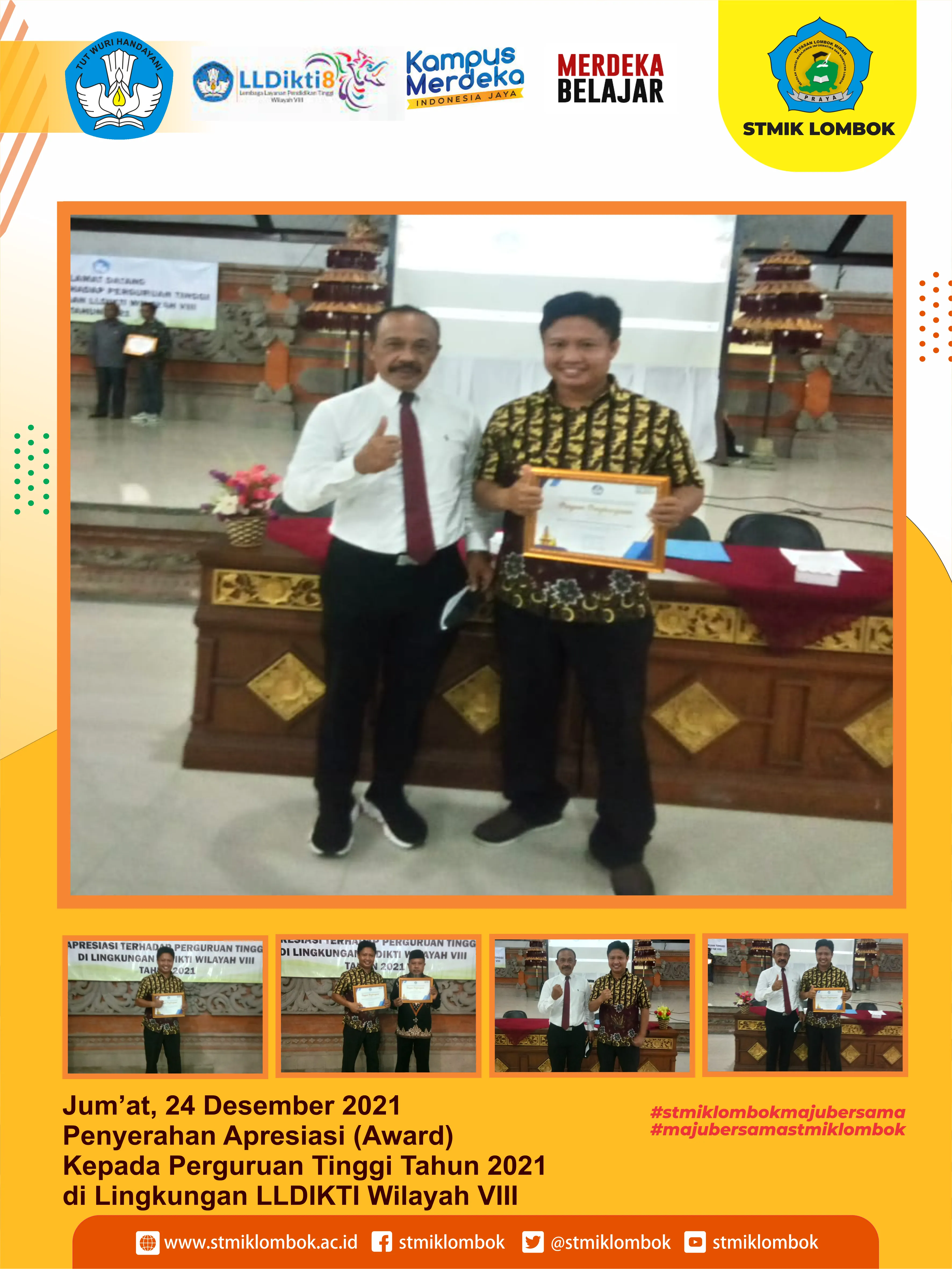 PENYERAHAN APRESIASI (AWARD) KEPADA PERGURUAN TINGGI TAHUN 2021 DI LINGKUNGAN LLDIKTI WILAYAH VIII