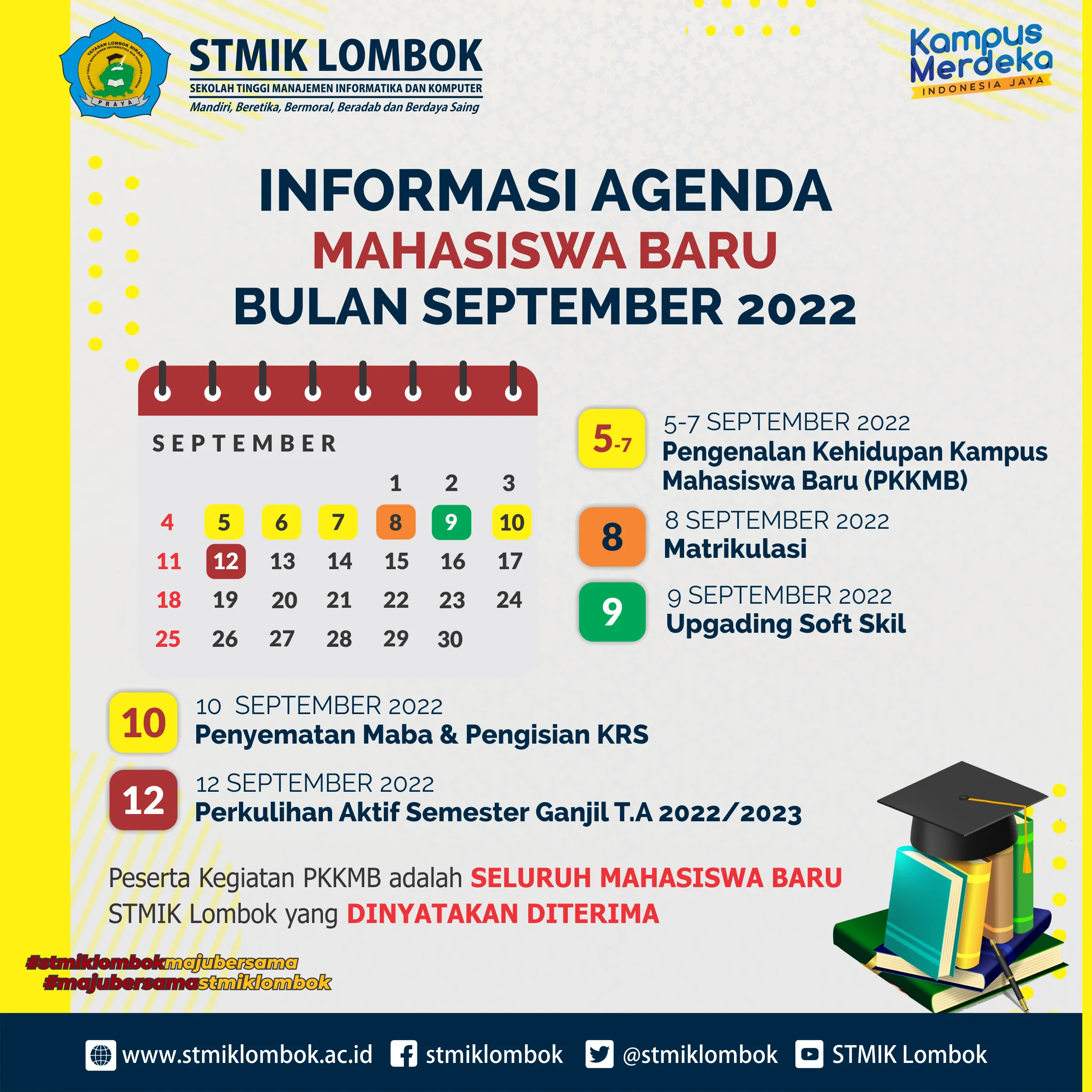INFORMASI AGENDA KEGIATAN MAHASISWA BARU DIAWAL TAHUN AKADEMIK 2022/2023