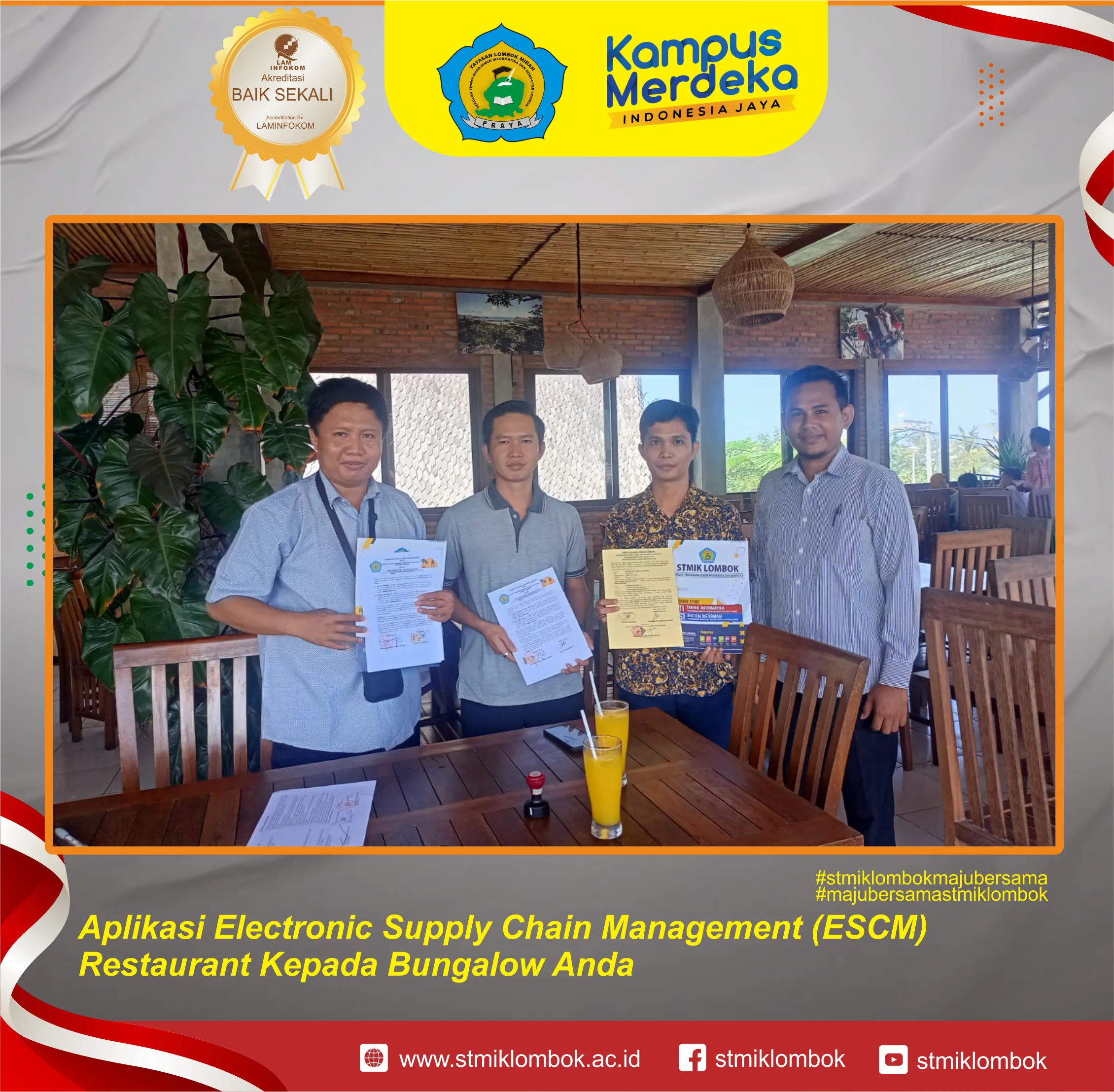 Serah Terima Aplikasi Electronic Supply Chain Management (ESCM) Restaurant Kepada Bungalow Anda