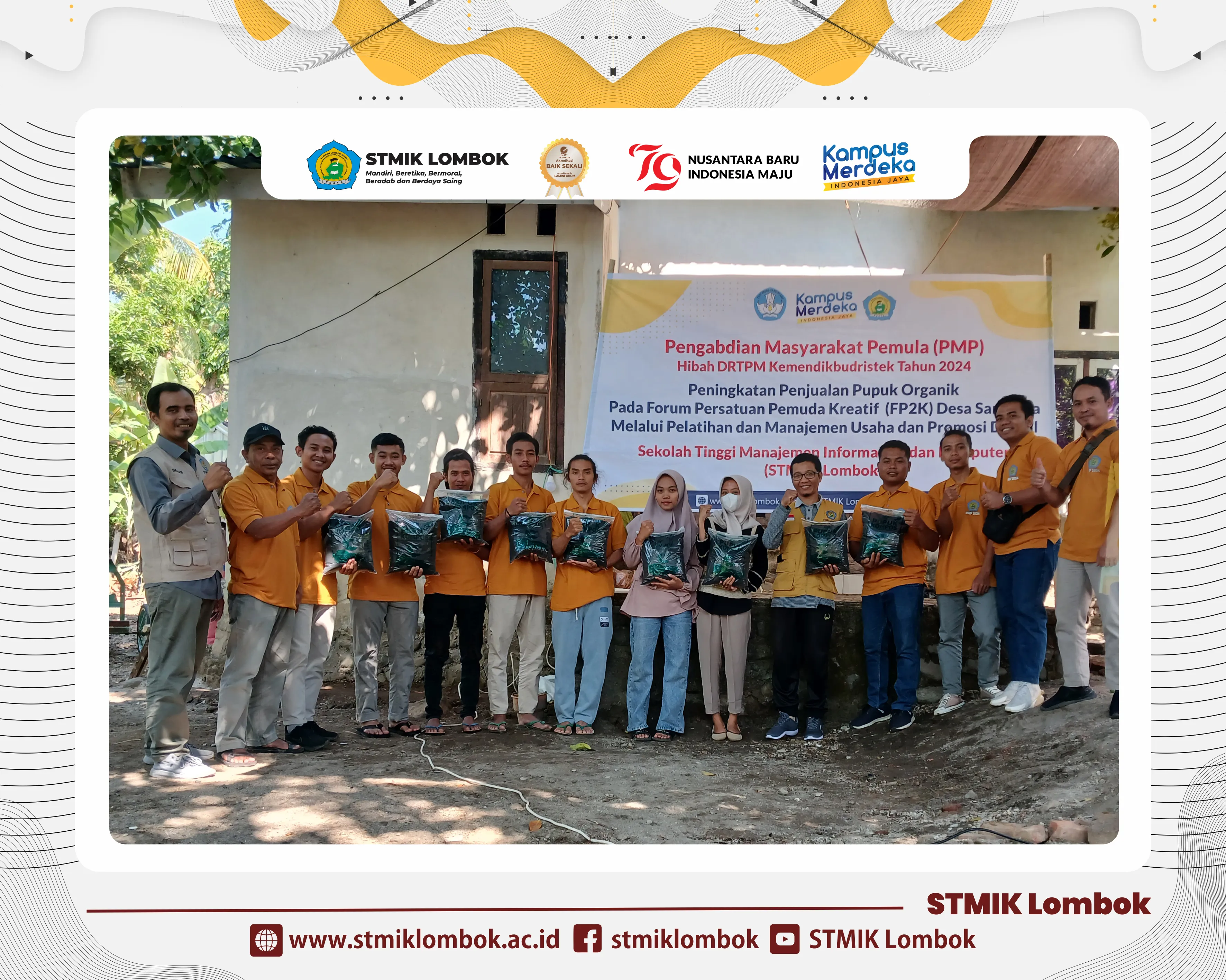 Pengabdian Masyarakat Pemula (PMP) Peningkatan Penjualan Pupuk Organik Pada Forum Persatuan Pemuda Kreatif  (FP2K) Desa Sambelia Melalui Pelatihan, Manajemen Usaha dan Promosi Digital.